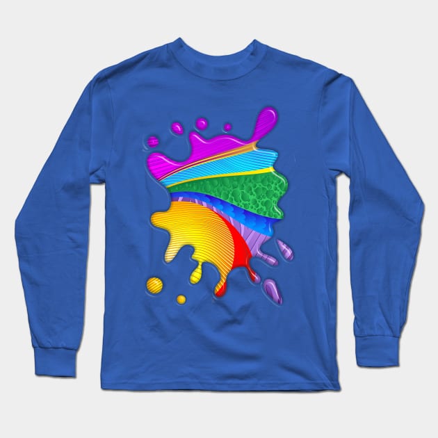 Paint Stain Long Sleeve T-Shirt by BluedarkArt